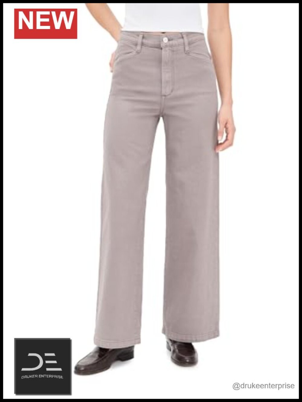 High Rise Wide Leg Ankle Jeans Cotton Blend Stretch Denim Women's 27